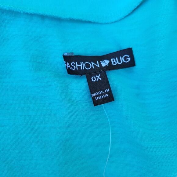 Fashion Bug Women's Open Cardigan 3/4 sleeve, Turquoise, OX - Picture 7 of 9